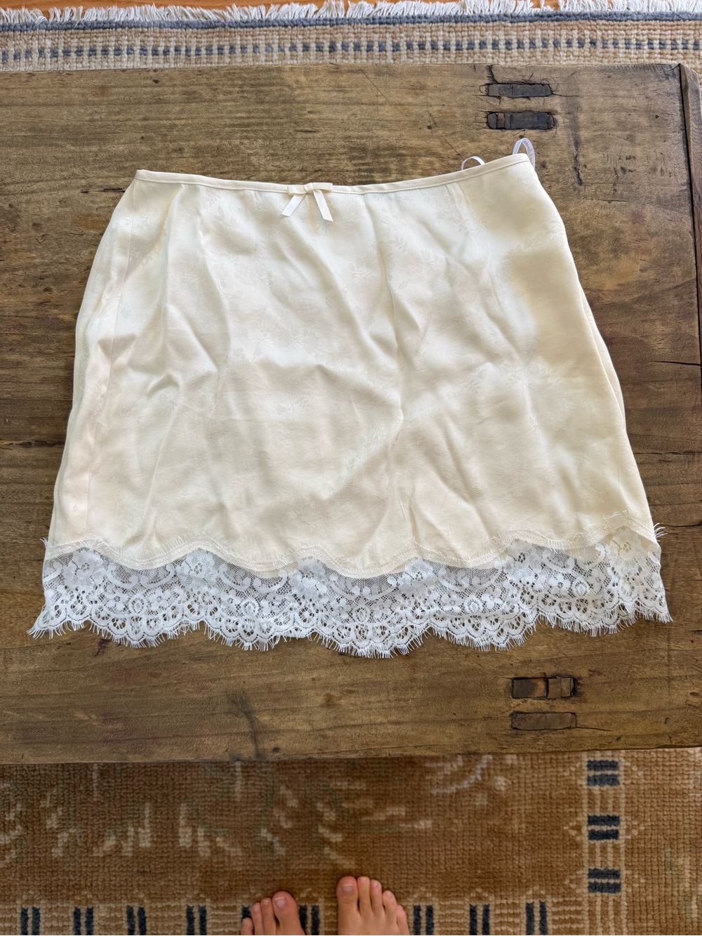 Cream Lace Hem Slip Skirt FL&L - Picture 8 of 9